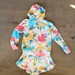 Feat Tie-Dye Hoodie and Matching Shorts